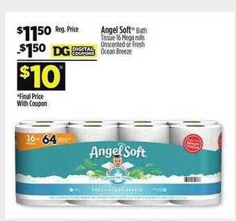 Dollar General Angel soft bath tissue offer
