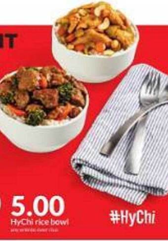 Hy-Vee Hychi rice bowl offer