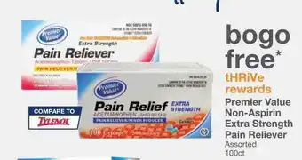 Kinney Drugs Premier value non-aspirin extra strength pain reliever offer