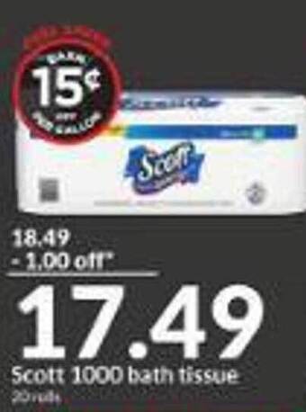 Hy-Vee Scott 1000 bath tissue offer