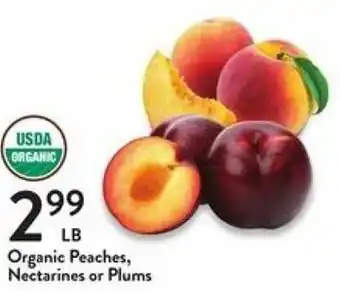 Fresh Thyme Organic Peaches, Nectarines Or Plums offer