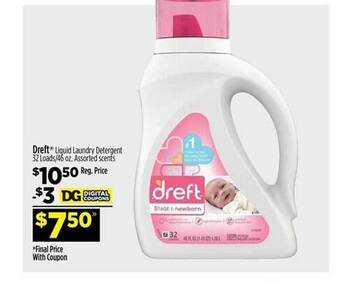 Dollar General Dreft liquid laundry detergent offer
