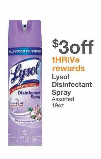 Kinney Drugs Lysol disinfectant spray offer