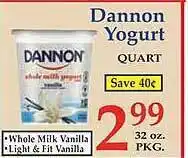 Market Basket Dannon yogurt offer