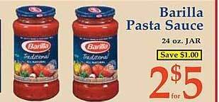 Market Basket Barilla pasta sauce offer
