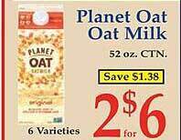 Market Basket Planet oat oat milk offer