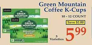Market Basket Green mountain coffee k-cups offer