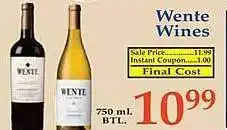 Market Basket Wente wines offer