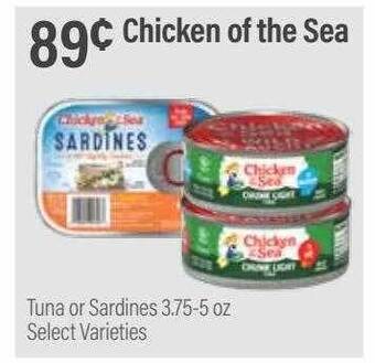Commissary Chicken of the sea tuna or sardines offer