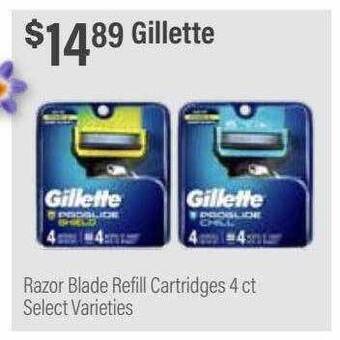 Commissary Gillette razor blade refill cartridges offer
