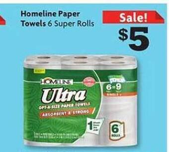 Family Dollar Homeline paper towels offer