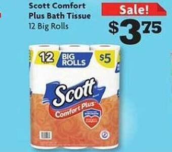 Family Dollar Scott comfort plus bath tissue offer