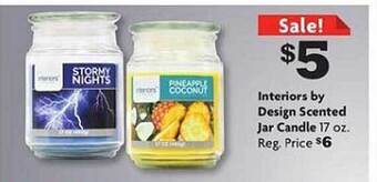 Family Dollar Interiors by design scented jar candle offer