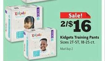 Family Dollar Kidgets training pants offer