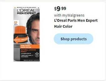 Walgreens L'oreal paris men expert hair color offer