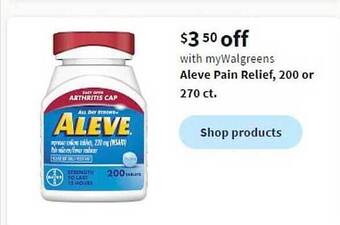 Walgreens Aleve pain relief offer