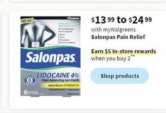 Walgreens Salonpas pain relief offer