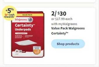 Walgreens Value pack walgreens certainty offer