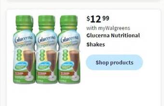 Walgreens Glucerna nutritional shakes offer