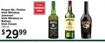 Forest Hills Food Proper no. twelve irish whiskey, jameson irish whiskey or baileys irish cream offer