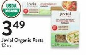 Fresh Thyme Jovial Organic Pasta 12 oz offer