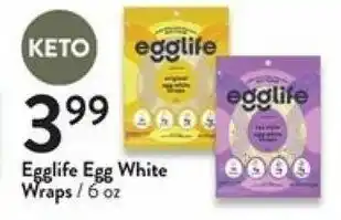 Fresh Thyme Egglife Egg White Wraps 6 oz offer