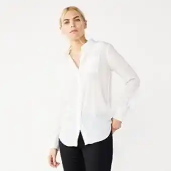 Kohl's Women's nine west drapey button down shirt offer