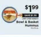 ShopRite Bowl & basket hummus offer