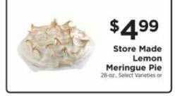ShopRite Store made lemon meringue pie offer