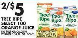 Met Foodmarkets Tree ripe select 100 orange juice offer