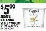 Met Foodmarkets Siggi's icelandic style yogurt offer