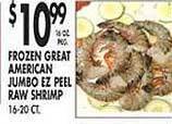 Met Foodmarkets Frozen great american jumbo ez peel raw shrimp offer