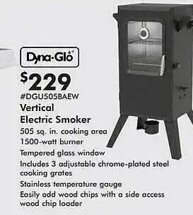 Vertical electric smoker dyna-glo