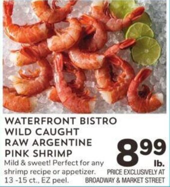 Albertsons Waterfront Bistro Wild Caught Raw Argentine Pink Shrimp offer