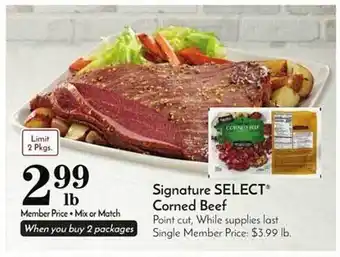 Pavilions Signature select corned beef offer