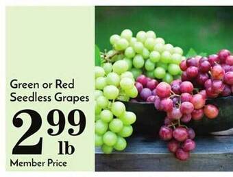 Pavilions Green or red seedless grapes offer