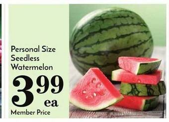 Pavilions Personal size seedless watermelon offer