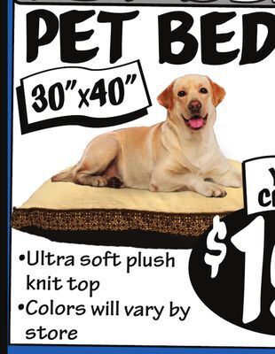 Ollie's 30" x 40" pet bed offer