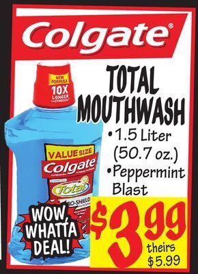 Ollie's Colgate total mouthwash offer