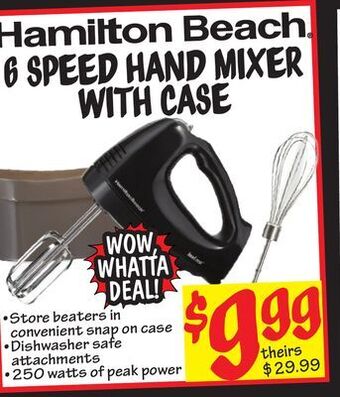 Ollie's Hamilton beach 6 speed hand mixer with case offer