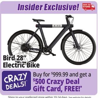 Ocean State Job Lot Bird electric bikes offer