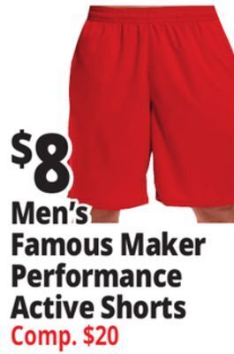 Ocean State Job Lot Men's famous maker performance active shorts offer