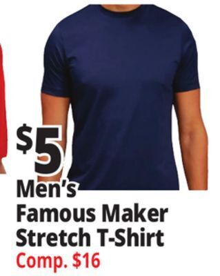 Ocean State Job Lot Men's famous maker stretch t-shirt offer