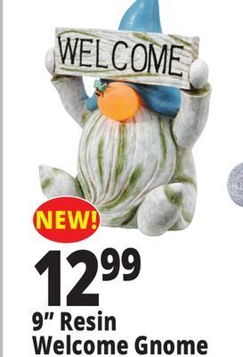 Ocean State Job Lot 9" resin welcome gnome offer