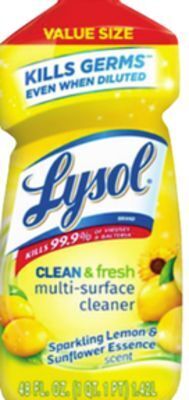 Ocean State Job Lot Lysol clean & fresh multi-surface cleaner, sparkling lemon & sunflower essence scent, 48 oz offer
