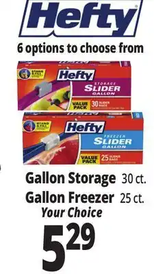 Ocean State Job Lot Hefty gallon storage, gallon freezer offer