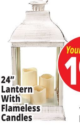 Ocean State Job Lot 24" lantern with flameless candles offer
