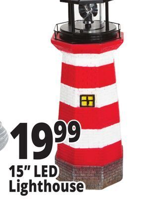 Ocean State Job Lot Solar lighthouse with rotating led light, 15" offer