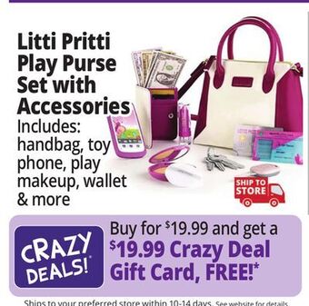 Ocean State Job Lot Litti pritti play purse set with accessories offer
