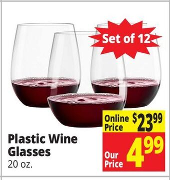 Ocean State Job Lot Plastic wine glasses offer